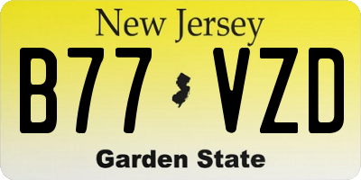 NJ license plate B77VZD