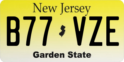 NJ license plate B77VZE