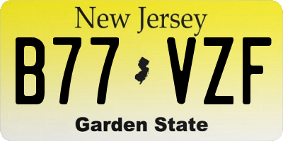 NJ license plate B77VZF