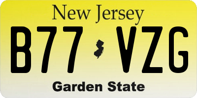 NJ license plate B77VZG