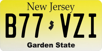 NJ license plate B77VZI