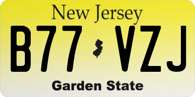 NJ license plate B77VZJ
