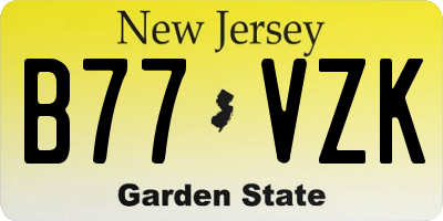 NJ license plate B77VZK