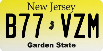 NJ license plate B77VZM