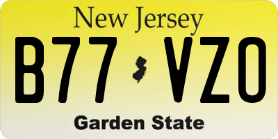 NJ license plate B77VZO