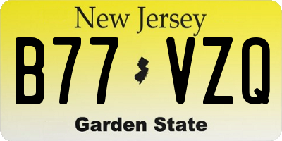 NJ license plate B77VZQ