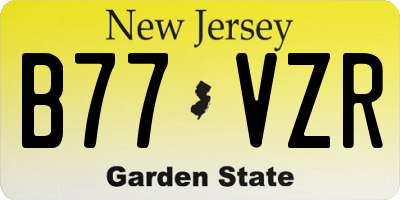 NJ license plate B77VZR
