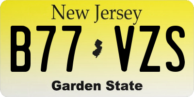 NJ license plate B77VZS