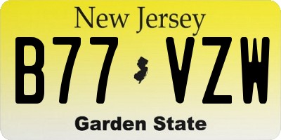 NJ license plate B77VZW
