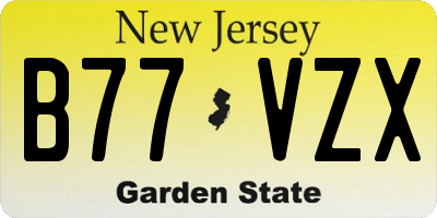NJ license plate B77VZX
