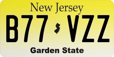 NJ license plate B77VZZ