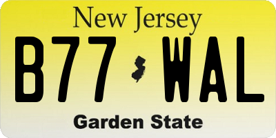 NJ license plate B77WAL