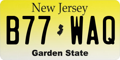 NJ license plate B77WAQ