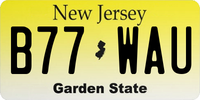NJ license plate B77WAU