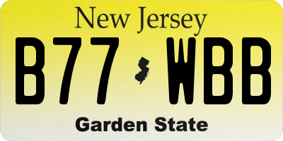 NJ license plate B77WBB