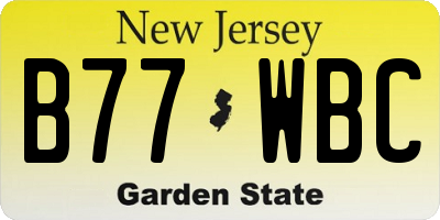 NJ license plate B77WBC