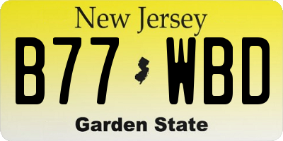 NJ license plate B77WBD