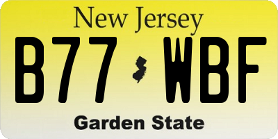 NJ license plate B77WBF