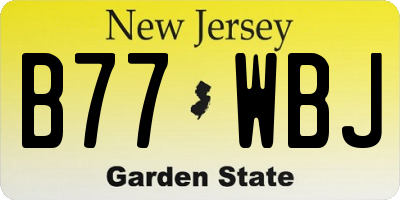NJ license plate B77WBJ