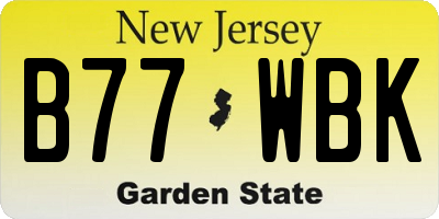 NJ license plate B77WBK