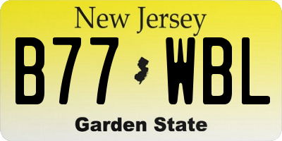NJ license plate B77WBL