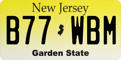 NJ license plate B77WBM