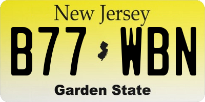 NJ license plate B77WBN