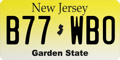 NJ license plate B77WBO