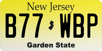 NJ license plate B77WBP