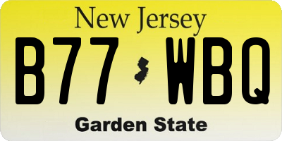 NJ license plate B77WBQ