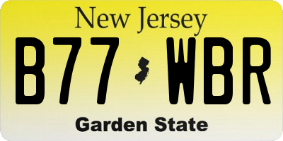 NJ license plate B77WBR