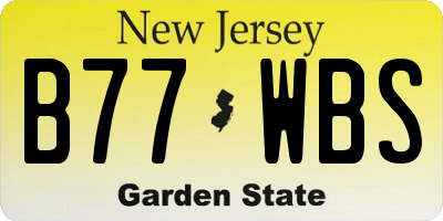 NJ license plate B77WBS