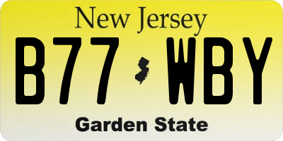 NJ license plate B77WBY
