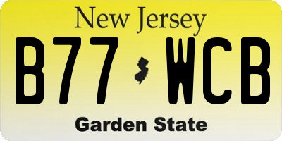 NJ license plate B77WCB