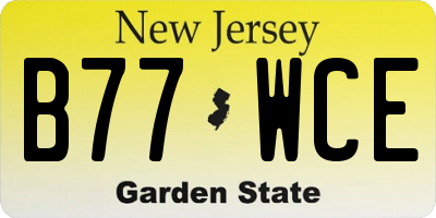 NJ license plate B77WCE