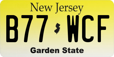 NJ license plate B77WCF