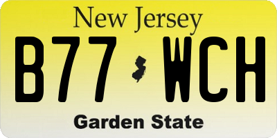 NJ license plate B77WCH