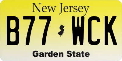 NJ license plate B77WCK