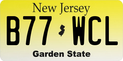 NJ license plate B77WCL