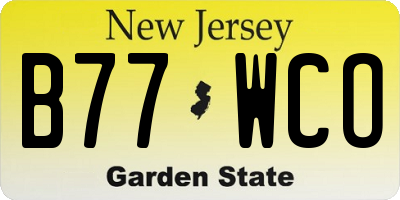 NJ license plate B77WCO