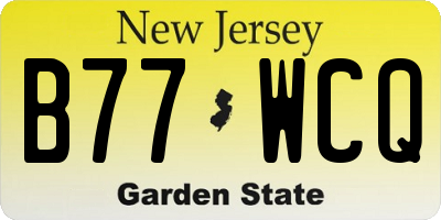 NJ license plate B77WCQ