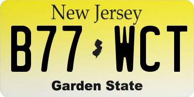 NJ license plate B77WCT