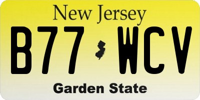 NJ license plate B77WCV