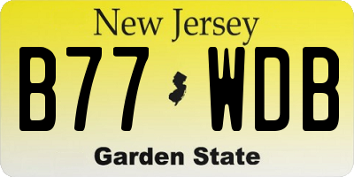NJ license plate B77WDB