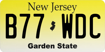 NJ license plate B77WDC