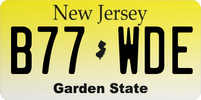 NJ license plate B77WDE
