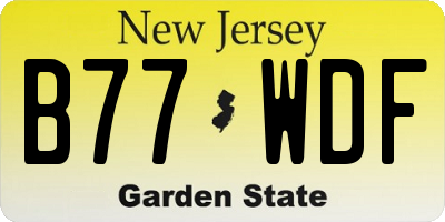 NJ license plate B77WDF
