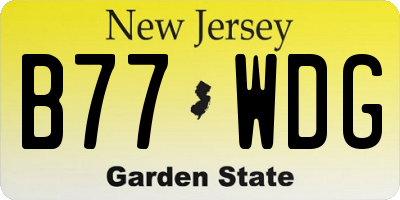 NJ license plate B77WDG