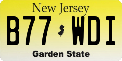 NJ license plate B77WDI
