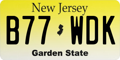NJ license plate B77WDK